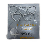 1 Packet of 4" Hallmark Heart Shaped Cake Sparklers (5 per pack) - Silver