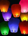 10 Pack Sky Lanterns - Mixed Colours