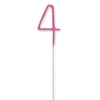 1 Packet of 7" Unique Party Number 4 Cake Sparkler (1 per pack) - Pink