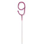 1 Packet of 7" Unique Party Number 9 Cake Sparkler (1 per pack) - Pink