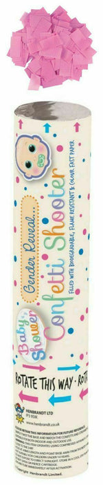 1 x 20cm Henbrandt Gender Reveal Discreet Packaging Confetti Cannon - Pink