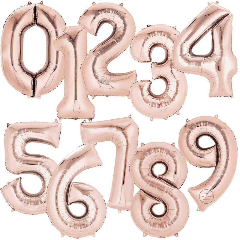 1 x 65cm/25.5" Foil Number 4 Helium Balloon Rose Gold