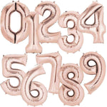 1 x 65cm/25.5" Foil Number 9 Helium Balloon Rose Gold