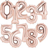 1 x 65cm/25.5" Foil Number 6 Helium Balloon Rose Gold