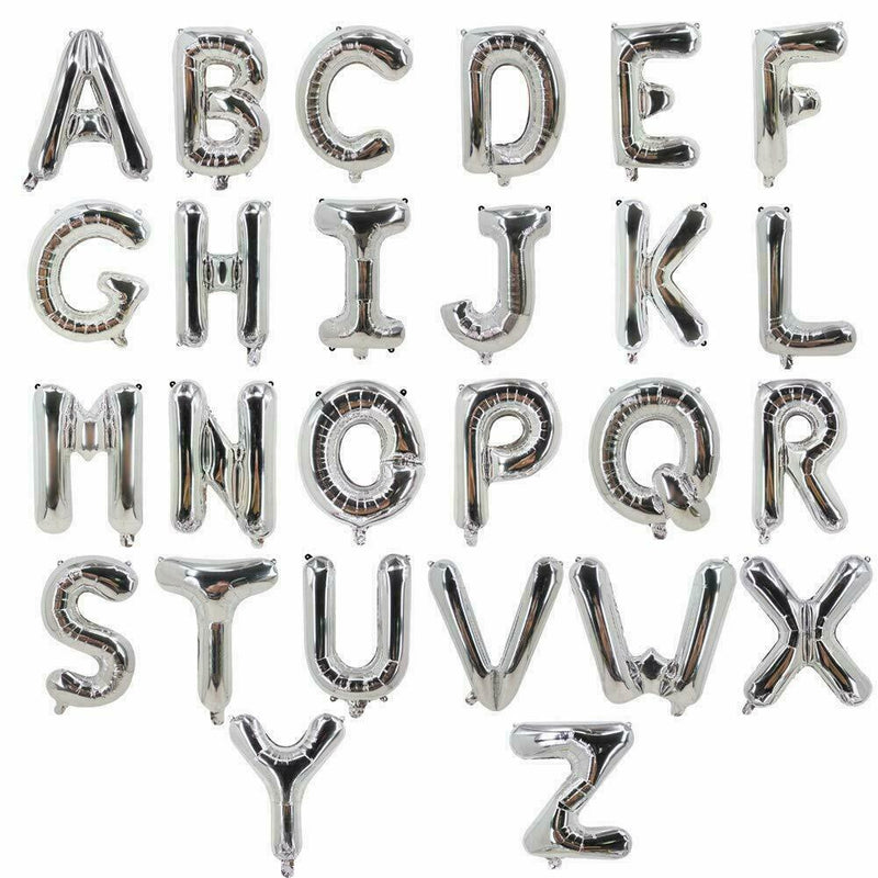 1 x 40" Giant Foil Letter Helium Balloon (Letters A-Z) - Silver