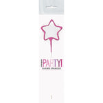 1 Packet of 7" Unique Party Star Shaped Cake Sparkler (1 per pack) - Pink