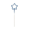 1 Packet of 7" Unique Party Star Shaped Cake Sparkler (1 per pack) - Blue