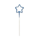 1 Packet of 7" Unique Party Star Shaped Cake Sparkler (1 per pack) - Blue