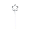 1 Packet of 7" Unique Party Star Shaped Cake Sparkler (1 per pack) - Silver