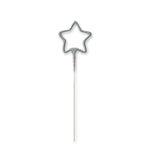 1 Packet of 7" Unique Party Star Shaped Cake Sparkler (1 per pack) - Silver