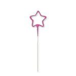 1 Packet of 7" Unique Party Star Shaped Cake Sparkler (1 per pack) - Pink