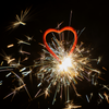 10 Packets of 4" Hallmark Heart Shaped Cake Sparklers (5 per pack) - Silver