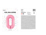 1 x 34" Giant Foil Number 0 Helium Balloon Baby Pink