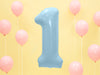 1 x 34" Giant Foil Number 1 Helium Balloon Baby Blue