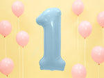 1 x 34" Giant Foil Number 1 Helium Balloon Baby Blue