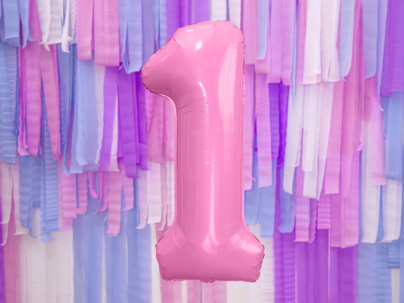 1 x 34" Giant Foil Number 1 Helium Balloon Baby Pink