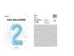 1 x 34" Giant Foil Number 2 Helium Balloon Baby Blue