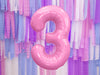 1 x 34" Giant Foil Number 3 Helium Balloon Baby Pink