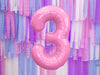 1 x 34" Giant Foil Number 3 Helium Balloon Baby Pink