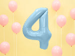 1 x 34" Giant Foil Number 4 Helium Balloon Baby Blue