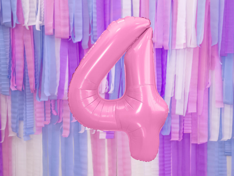 1 x 34" Giant Foil Number 4 Helium Balloon Baby Pink