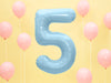 1 x 34" Giant Foil Number 5 Helium Balloon Baby Blue