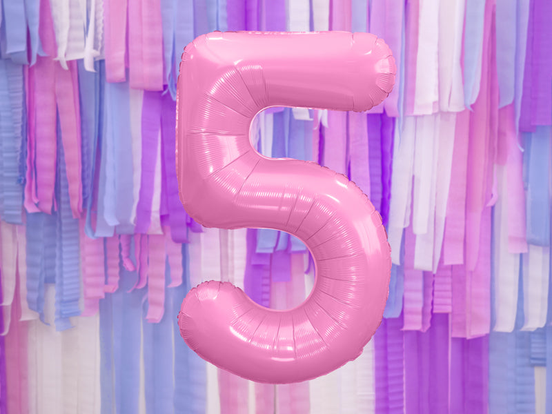 1 x 34" Giant Foil Number 5 Helium Balloon Baby Pink