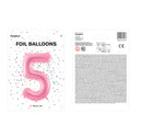 1 x 34" Giant Foil Number 5 Helium Balloon Baby Pink