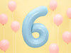 1 x 34" Giant Foil Number 6 Helium Balloon Baby Blue