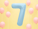 1 x 34" Giant Foil Number 7 Helium Balloon Baby Blue