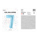 1 x 34" Giant Foil Number 7 Helium Balloon Baby Blue