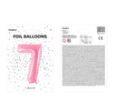 1 x 34" Giant Foil Number 7 Helium Balloon Baby Pink