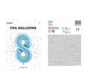 1 x 34" Giant Foil Number 8 Helium Balloon Baby Blue