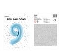 1 x 34" Giant Foil Number 9 Helium Balloon Baby Blue