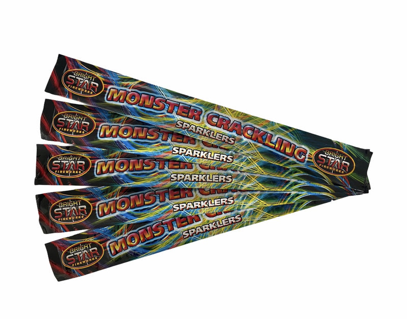 5 Packets of 14" Bright Star Monster Crackling Sparklers (4 per pack)