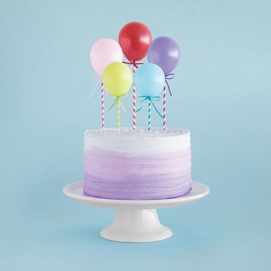 1 Packet of 8" Unique Mini Cake Topper Balloons (5 per pack) - Multi Colour
